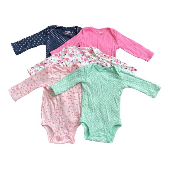 Simple Joys by Carter's Long Sleeve Bodysuit 5 Pack - 3 Months - Picture 1 of 4